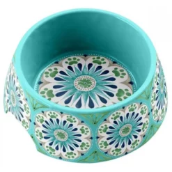 Πλαστικό Μπολ Φαγητού Σκύλου, Γάτας Τarhong Carmel Medallion Pet Bowl Turquoise Τιρκουάζ Medium 591ml
