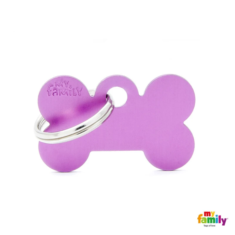 Ταυτότητα Σκύλου My Family Basic Purple Bone Tag Small 3x2cm 1 Ταυτότητα Σκύλου My Family Basic Purple Bone Tag Small 3x2cm