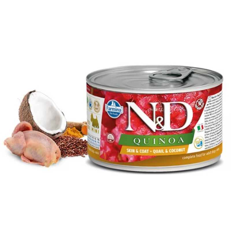 N&D Quinoa Wet Skin & Coat Quail 140gr 6τμχ 1 N&D Quinoa Wet Skin & Coat Quail 140gr 6τμχ