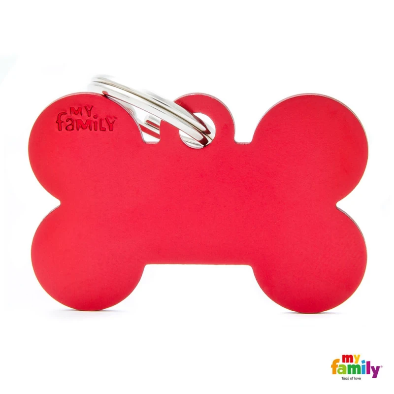Ταυτότητα Σκύλου My Family Basic Red Bone Tag Large 4x2cm 1 Ταυτότητα Σκύλου My Family Basic Red Bone Tag Large 4x2cm