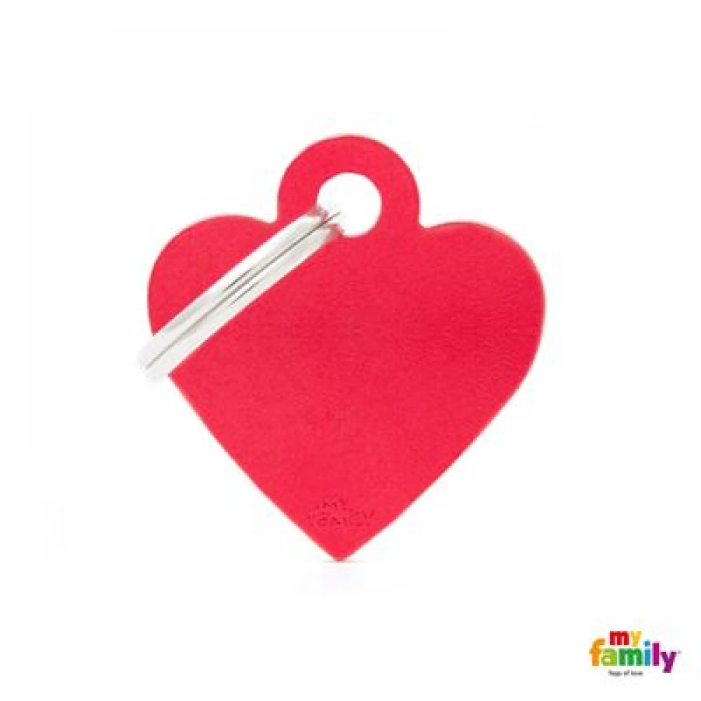 Ταυτότητα Σκύλου My Family Basic Red Heart Tag Small 3x2cm 2 Ταυτότητα Σκύλου My Family Basic Red Heart Tag Small 3x2cm - Image 2