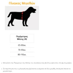 Σαμαράκι Go Get Super Harness Κόκκινο Small 65-80cm -Προμήθειες Για Κατοικίδια Κατάστημα πωλήσεων samaraki go get super harness size guide 1000x1000h 1