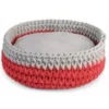 Camon Κρεβατάκι Σκύλου και Γάτας Macrame Βαμβακερό 40cm Γκρι - Κόκκινο