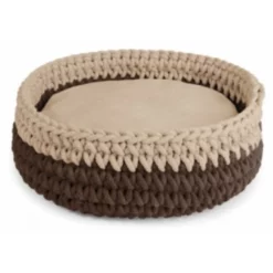 Camon Κρεβατάκι Σκύλου και Γάτας Macrame Βαμβακερό 40cm Μπεζ-Καφέ