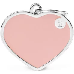 Ταυτότητα Σκύλου My Family Basic Handmade Pink Big Heart 4x2cm