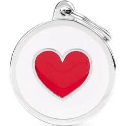 Ταυτότητα Σκύλου My Family Charms White Circle Red Heart