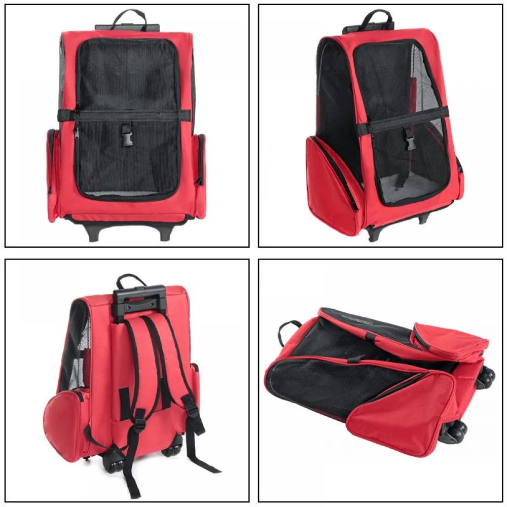 OEM Τρόλλει Μεταφοράς Σκύλου ή Γάτας με Δίχτυ Κόκκινο 42x50cm 3 OEM Τρόλλει Μεταφοράς Σκύλου ή Γάτας με Δίχτυ Κόκκινο 42x50cm - Image 3