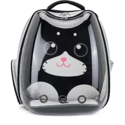 Τσάντα Μεταφοράς Σκύλου & Γάτας Denik Pets Capsule με Φατσούλα 36x27x40cm Μαύρη