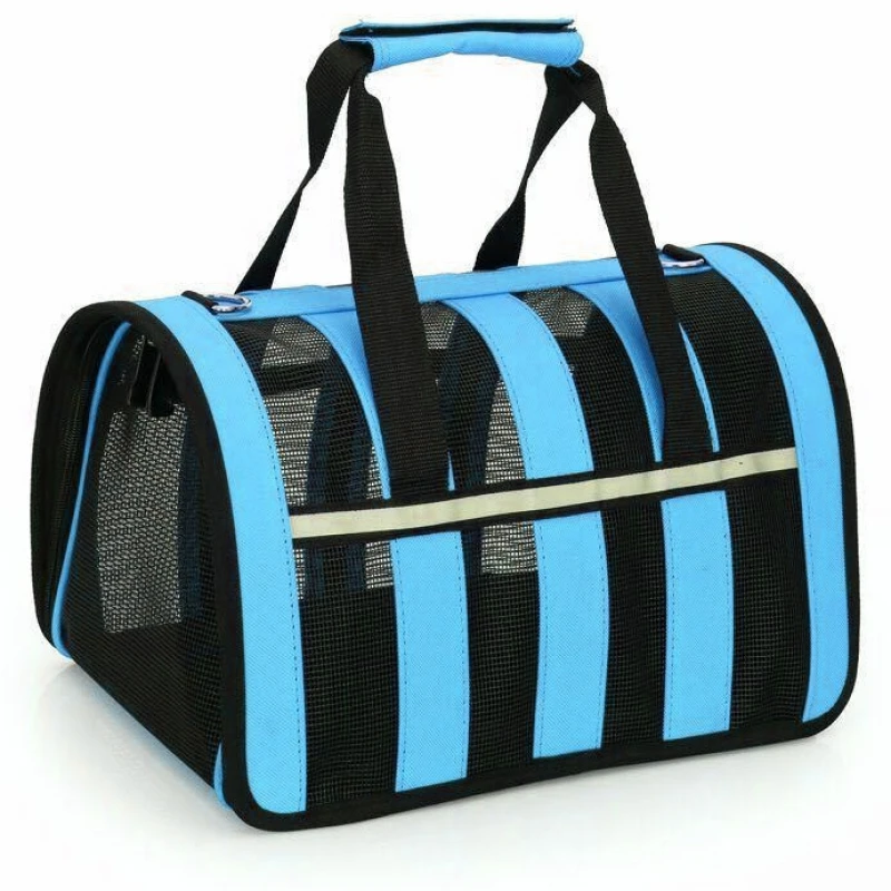 OEM Τσάντα Μεταφοράς Ταξιδιού Σκύλου ή Γάτας με Δίχτυ Μπλε 50x28x27cm 1 OEM Τσάντα Μεταφοράς Ταξιδιού Σκύλου ή Γάτας με Δίχτυ Μπλε 50x28x27cm