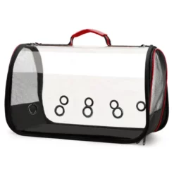 Τσάντα Ώμου Μεταφοράς Σκύλου & Γάτας Denik Pets Διάφανη Κόκκινη 49x23x26cm