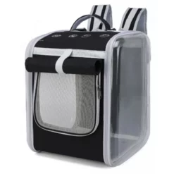 Τσάντα Πλάτης Μεταφοράς Κατοικιδίου Denik Pets Foldable Mesh Μαύρη 32x34x40cm
