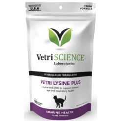 Συμπλήρωμα διατροφής γάτας Vetriscience Lysine Plus 120τμχ κατά του ερπητοϊού