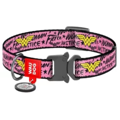 Περιλαίμιο WauDog Wonder Woman Pink Metal 2,5x35-58cm με SmartID
