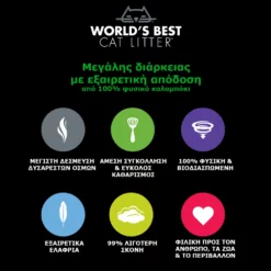 Άμμος Γάτας Βιοδιασπώμενη World's Best Cat Litter Multiple Cat 3,18kg -Προμήθειες Για Κατοικίδια Κατάστημα πωλήσεων worlds best cat 3 1000x1000 3