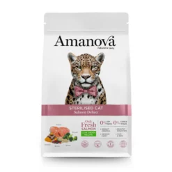 Ξηρά Τροφή Γάτας Amanova Sterilised Cat Salmon Deluxe 1,5kg με Σολομό